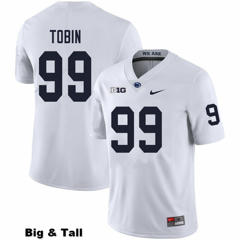 NCAA Nike Men's Penn State Nittany Lions Justin Tobin #99 College Football Authentic Big & Tall White Stitched Jersey JVZ5198FW